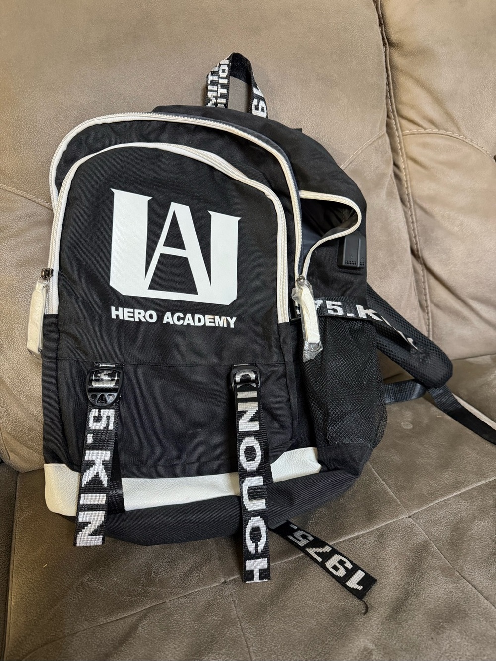 Black Backpack with White Trim - Men Bags